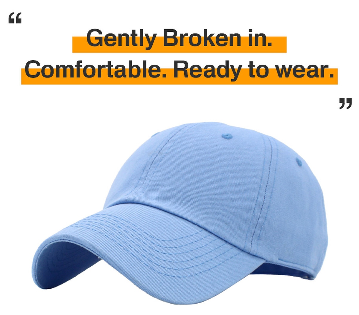 Sky Blue Low Profile Baseball Caps Front Side View